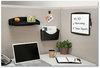 A Picture of product FEL-75906 Fellowes® Plastic Partition Additions™ Nameplate 9 x 0.75 2.5, Fabric Panel Mount, Dark Graphite