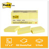 A Picture of product MMM-653YW Post-it® Notes Original Pads in Canary Yellow 1.38" x 1.88", 100 Sheets/Pad, 12 Pads/Pack