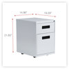 A Picture of product ALE-PABFLG Alera® File Pedestal Left or Right, 2-Drawers: Box/File, Legal/Letter, Light Gray, 14.96" x 19.29" 21.65"