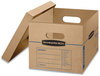 A Picture of product FEL-7714203 Bankers Box® SmoothMove™ Classic Moving & Storage Boxes Moving/Storage Half Slotted Container (HSC), Small, 12" x 15" 10", Brown/Blue, 10/Carton