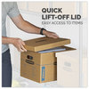 A Picture of product FEL-7717201 Bankers Box® SmoothMove™ Classic Moving & Storage Boxes Moving/Storage Half Slotted Container (HSC), Medium, 15" x 18" 14", Brown/Blue, 8/Carton