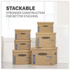A Picture of product FEL-7718201 Bankers Box® SmoothMove™ Classic Moving & Storage Boxes Moving/Storage Half Slotted Container (HSC), Large, 17" x 21" Brown/Blue, 5/Carton