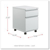 A Picture of product ALE-PBBFLG Alera® File Pedestal with Full-Length Pull Left or Right, 2-Drawers: Box/File, Legal/Letter, Light Gray, 14.96" x 19.29" 21.65"