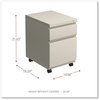 A Picture of product ALE-PBBFPY Alera® File Pedestal with Full-Length Pull Left or Right, 2-Drawers: Box/File, Legal/Letter, Putty, 14.96" x 19.29" 21.65"
