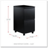 A Picture of product ALE-PBFFBL Alera® File Pedestal with Full-Length Pull Left or Right, 2 Legal/Letter-Size Drawers, Black, 14.96" x 19.29" 27.75"