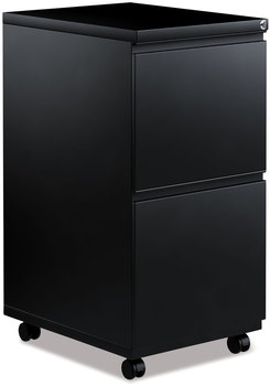 Alera® File Pedestal with Full-Length Pull Left or Right, 2 Legal/Letter-Size Drawers, Black, 14.96" x 19.29" 27.75"