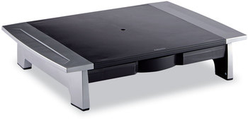 Fellowes® Office Suites™ Standard Monitor Riser For 21" Monitors, 19.78" x 14.06" 4" to 6.5", Black/Silver, Supports 80 lbs