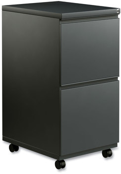 Alera® File Pedestal with Full-Length Pull Left or Right, 2 Legal/Letter-Size Drawers, Charcoal, 14.96" x 19.29" 27.75"
