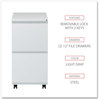 A Picture of product ALE-PBFFLG Alera® File Pedestal with Full-Length Pull Left or Right, 2 Legal/Letter-Size Drawers, Light Gray, 14.96" x 19.29" 27.75"