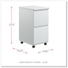A Picture of product ALE-PBFFLG Alera® File Pedestal with Full-Length Pull Left or Right, 2 Legal/Letter-Size Drawers, Light Gray, 14.96" x 19.29" 27.75"