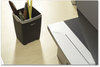 A Picture of product FEL-8032301 Fellowes® Office Suites™ Pencil Cup Divided Plastic, 3.13 x 4.25, Black/Silver