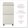 A Picture of product ALE-PBFFPY Alera® File Pedestal with Full-Length Pull Left or Right, 2 Legal/Letter-Size Drawers, Putty, 14.96" x 19.29" 27.75"