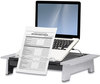 A Picture of product FEL-8036601 Fellowes® Office Suites™ Monitor Riser Plus 19.88" x 14.06" 4" to 6.5", Black/Silver, Supports 80 lbs