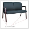 A Picture of product ALE-RL2219M Alera® Reception Lounge WL Series Loveseat Wood 44.88w x 26.13d 33h, Black/Mahogany