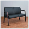 A Picture of product ALE-RL2219M Alera® Reception Lounge WL Series Loveseat Wood 44.88w x 26.13d 33h, Black/Mahogany