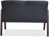 A Picture of product ALE-RL2219M Alera® Reception Lounge WL Series Loveseat Wood 44.88w x 26.13d 33h, Black/Mahogany
