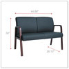 A Picture of product ALE-RL2219M Alera® Reception Lounge WL Series Loveseat Wood 44.88w x 26.13d 33h, Black/Mahogany