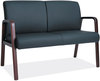 A Picture of product ALE-RL2219M Alera® Reception Lounge WL Series Loveseat Wood 44.88w x 26.13d 33h, Black/Mahogany