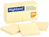 A Picture of product MMM-6549YW Highland™ Self-Stick Notes 3" x Yellow, 100 Sheets/Pad, 12 Pads/Pack