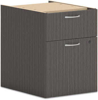HON® Mod Hanging Pedestal Left or Right, 2-Drawers: Box/File, Legal/Letter, Slate Teak, 15" x 20"