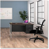 A Picture of product ALE-SD4524BM Alera® Single Pedestal Steel Desk 45.25" x 24" 29.5", Mocha/Black