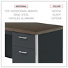 A Picture of product ALE-SD4524BM Alera® Single Pedestal Steel Desk 45.25" x 24" 29.5", Mocha/Black