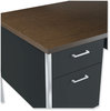 A Picture of product ALE-SD4524BM Alera® Single Pedestal Steel Desk 45.25" x 24" 29.5", Mocha/Black