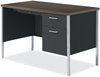 A Picture of product ALE-SD4524BM Alera® Single Pedestal Steel Desk 45.25" x 24" 29.5", Mocha/Black