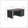 A Picture of product ALE-SD4524BM Alera® Single Pedestal Steel Desk 45.25" x 24" 29.5", Mocha/Black