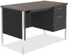 A Picture of product ALE-SD4524BM Alera® Single Pedestal Steel Desk 45.25" x 24" 29.5", Mocha/Black