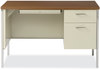 A Picture of product ALE-SD4524PC Alera® Single Pedestal Steel Desk 45.25" x 24" 29.5", Cherry/Putty