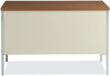 A Picture of product ALE-SD4524PC Alera® Single Pedestal Steel Desk 45.25" x 24" 29.5", Cherry/Putty