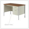 A Picture of product ALE-SD4524PC Alera® Single Pedestal Steel Desk 45.25" x 24" 29.5", Cherry/Putty