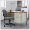 A Picture of product ALE-SD4524PC Alera® Single Pedestal Steel Desk 45.25" x 24" 29.5", Cherry/Putty