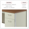 A Picture of product ALE-SD4524PC Alera® Single Pedestal Steel Desk 45.25" x 24" 29.5", Cherry/Putty
