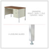 A Picture of product ALE-SD4524PC Alera® Single Pedestal Steel Desk 45.25" x 24" 29.5", Cherry/Putty