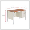 A Picture of product ALE-SD4524PC Alera® Single Pedestal Steel Desk 45.25" x 24" 29.5", Cherry/Putty