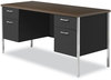 A Picture of product ALE-SD6024BM Alera® Double Pedestal Steel Credenza 60w x 24d 29.5h, Mocha/Black