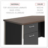 A Picture of product ALE-SD6024BM Alera® Double Pedestal Steel Credenza 60w x 24d 29.5h, Mocha/Black