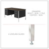 A Picture of product ALE-SD6024BM Alera® Double Pedestal Steel Credenza 60w x 24d 29.5h, Mocha/Black