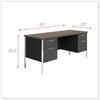 A Picture of product ALE-SD6024BM Alera® Double Pedestal Steel Credenza 60w x 24d 29.5h, Mocha/Black