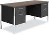 A Picture of product ALE-SD6024BM Alera® Double Pedestal Steel Credenza 60w x 24d 29.5h, Mocha/Black