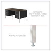 A Picture of product ALE-SD6030BM Alera® Double Pedestal Steel Desk 60" x 30" 29.5", Mocha/Black