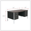 A Picture of product ALE-SD6030BM Alera® Double Pedestal Steel Desk 60" x 30" 29.5", Mocha/Black