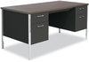 A Picture of product ALE-SD6030BM Alera® Double Pedestal Steel Desk 60" x 30" 29.5", Mocha/Black