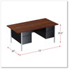 A Picture of product ALE-SD7236BM Alera® Double Pedestal Steel Desk 72" x 36" 29.5", Mocha/Black