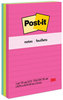 A Picture of product MMM-6603AN Post-it® Notes Original Pads in Poptimistic Colors Collection Note Ruled, 4" x 6", 100 Sheets/Pad, 3 Pads/Pack