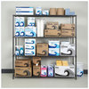 A Picture of product ALE-SW207218BA Alera® Black Anthracite Plus Wire Shelving Kit BA Four-Shelf, 72w x 18d 72h,