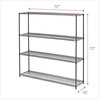 A Picture of product ALE-SW207218BA Alera® Black Anthracite Plus Wire Shelving Kit BA Four-Shelf, 72w x 18d 72h,