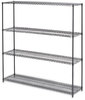 A Picture of product ALE-SW207218BA Alera® Black Anthracite Plus Wire Shelving Kit BA Four-Shelf, 72w x 18d 72h,